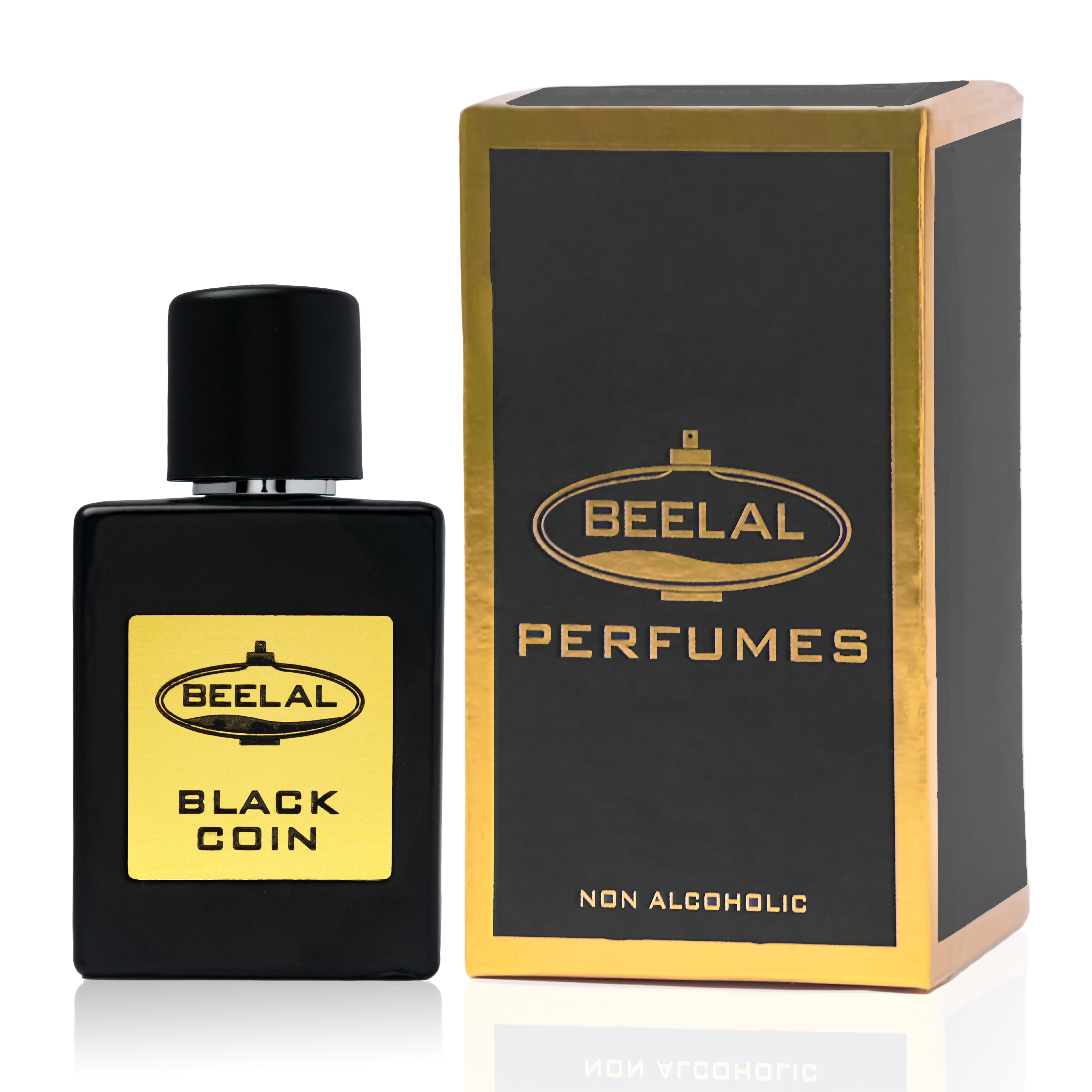 BEELAL PERFUMES BLACK COIN Perfume for Men & Women | Long-Lasting French & Floral Extrait De Parfum | Aromatic, Smoky, Honey, & Floral Fragrance with Rose, Amber, Musk, Honey | 50ML Alcohol Free